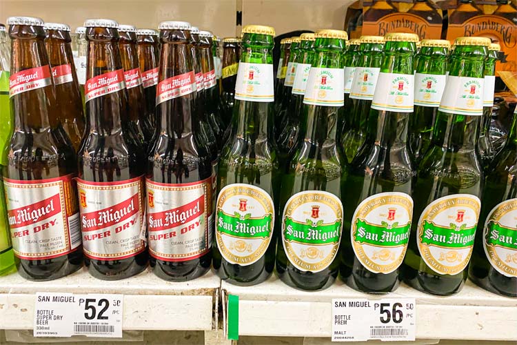 スーパーマーケット内のフィリピンビール